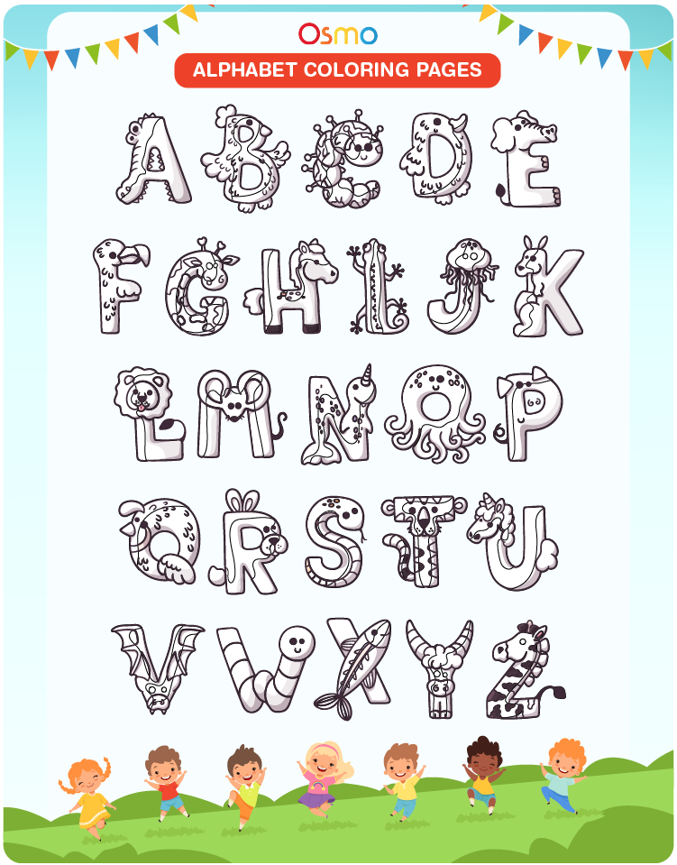 uppercase alphabet coloring pages