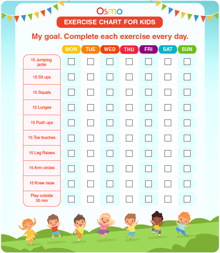 Exercise Chart for Kids