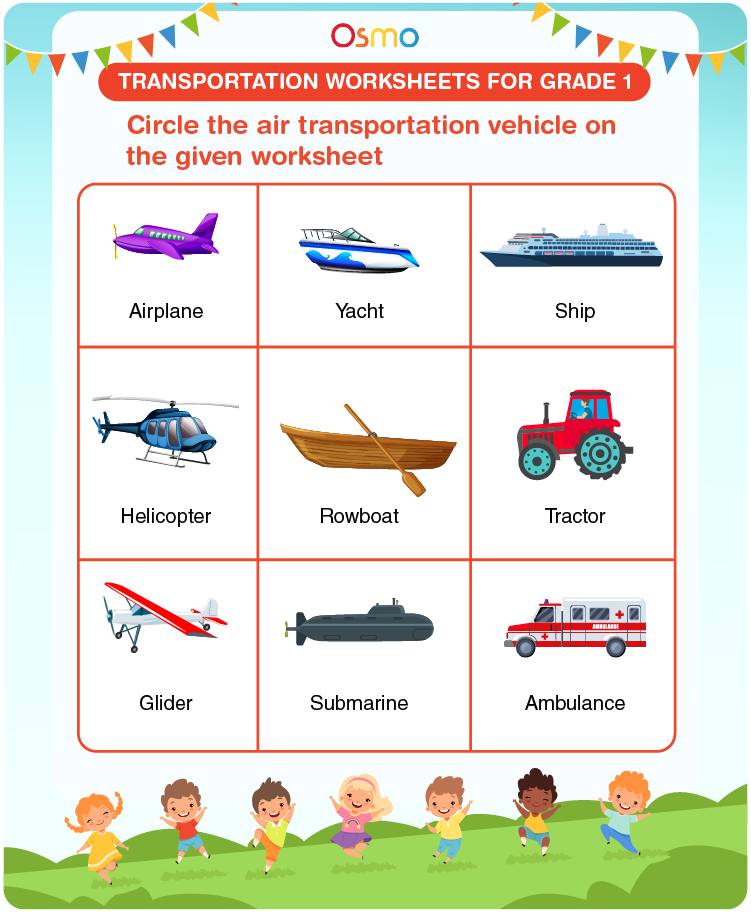 Transportation Worksheets for Grade 1